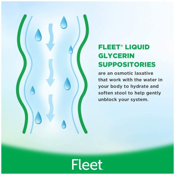 Fleet glycerin suppositories packaging-12-bottles emphasizes bulk value and convenience.