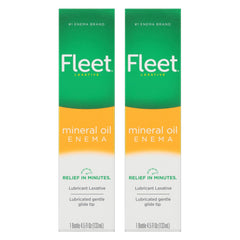 Fleet mineral oil enema pack two bottles 4.5oz for gentle relief on the go.