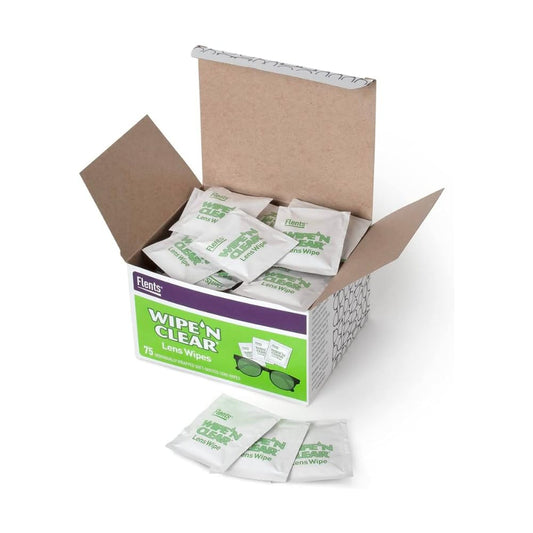 Individually wrapped lens wipes for on-the-go cleaning