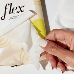 FLEX carry pouch storage showing portable, reusable care kit
