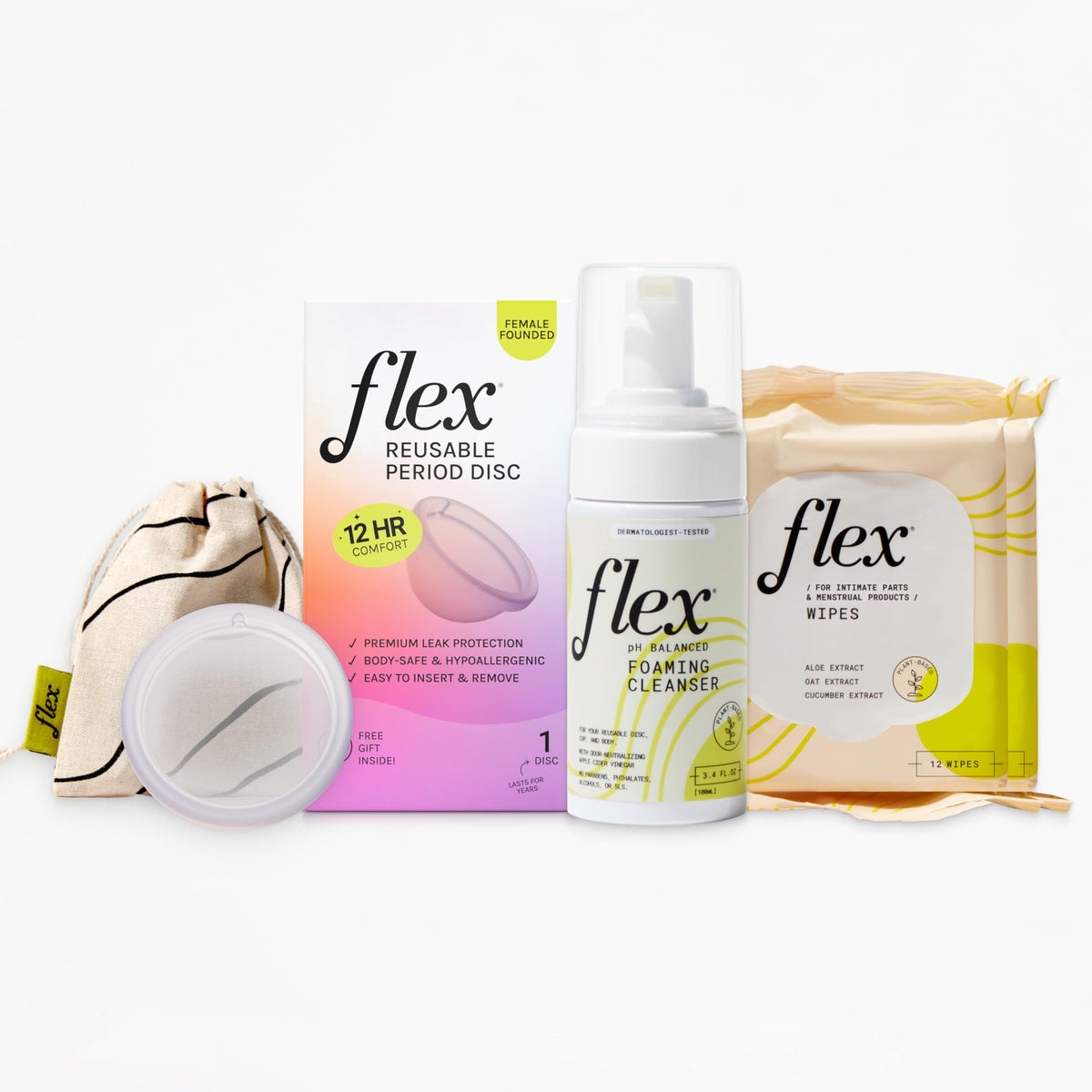 FLEX reusable disc starter bundle with components for confident insertion and cleanup