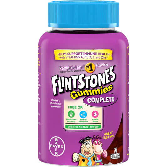 Flintstones Complete Multivitamin Gummies bottle with 70 count label