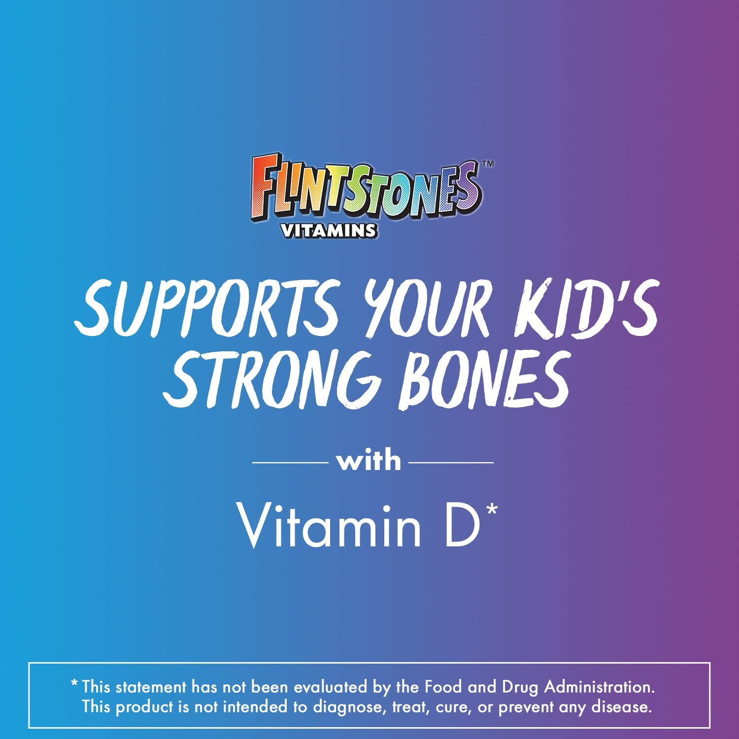 Nutrition facts label and bottle of Flintstones Complete Gummies