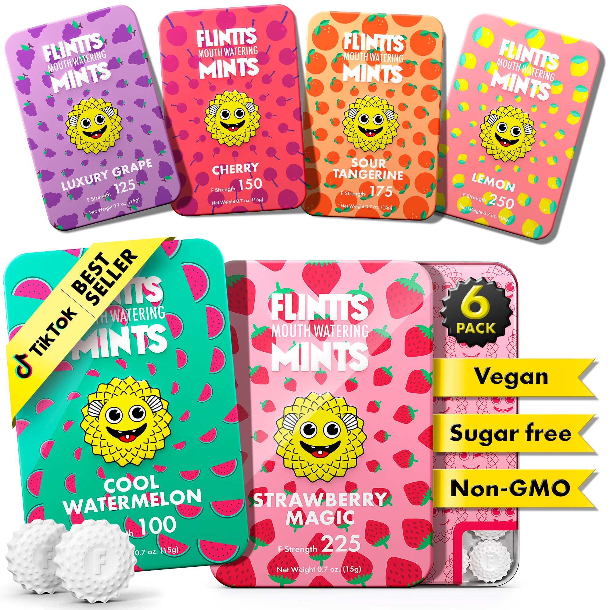 Flintts Mints Fruit Troop packaging and branding