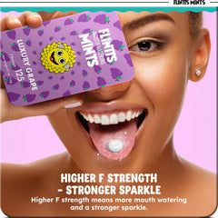 Sugar-free vegan and non-GMO labels on Flintts Mints packaging