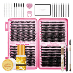 Flomitta Lash Clusters Kit 10-16mm with mixed lengths for versatile eye looks.