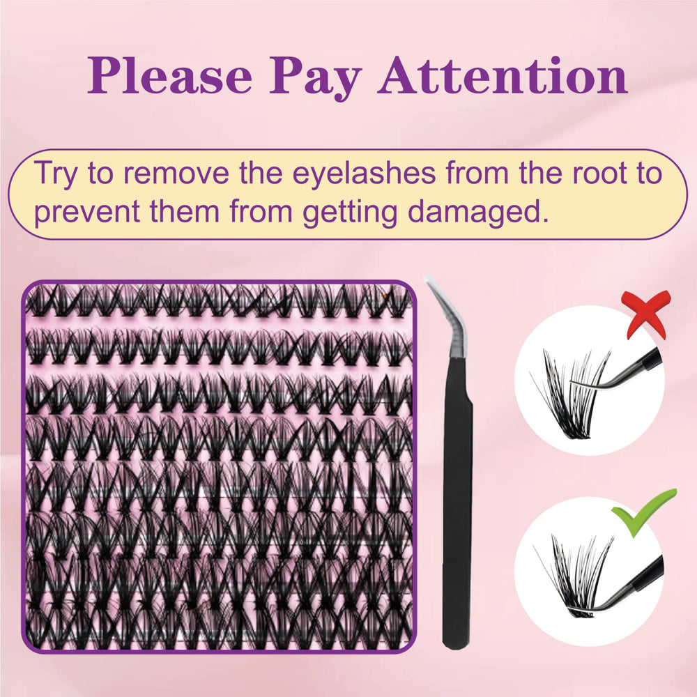 Flomitta Lash Clusters Kit glue with water resistance for longer wear.