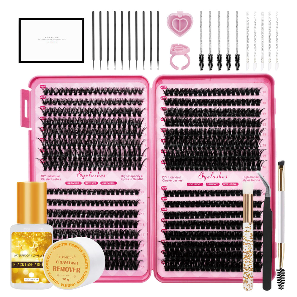 Flomitta natural cluster eyelash kit for versatile looks