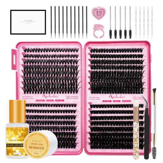 Flomitta natural cluster eyelash kit for versatile looks