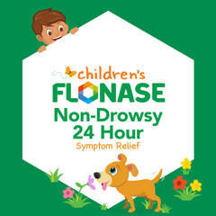 Flonase Children’s daily-dosing image showing one spray in each nostril