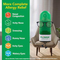 Flonase packaging recyclable paper highlighting eco-friendly allergy care packaging.