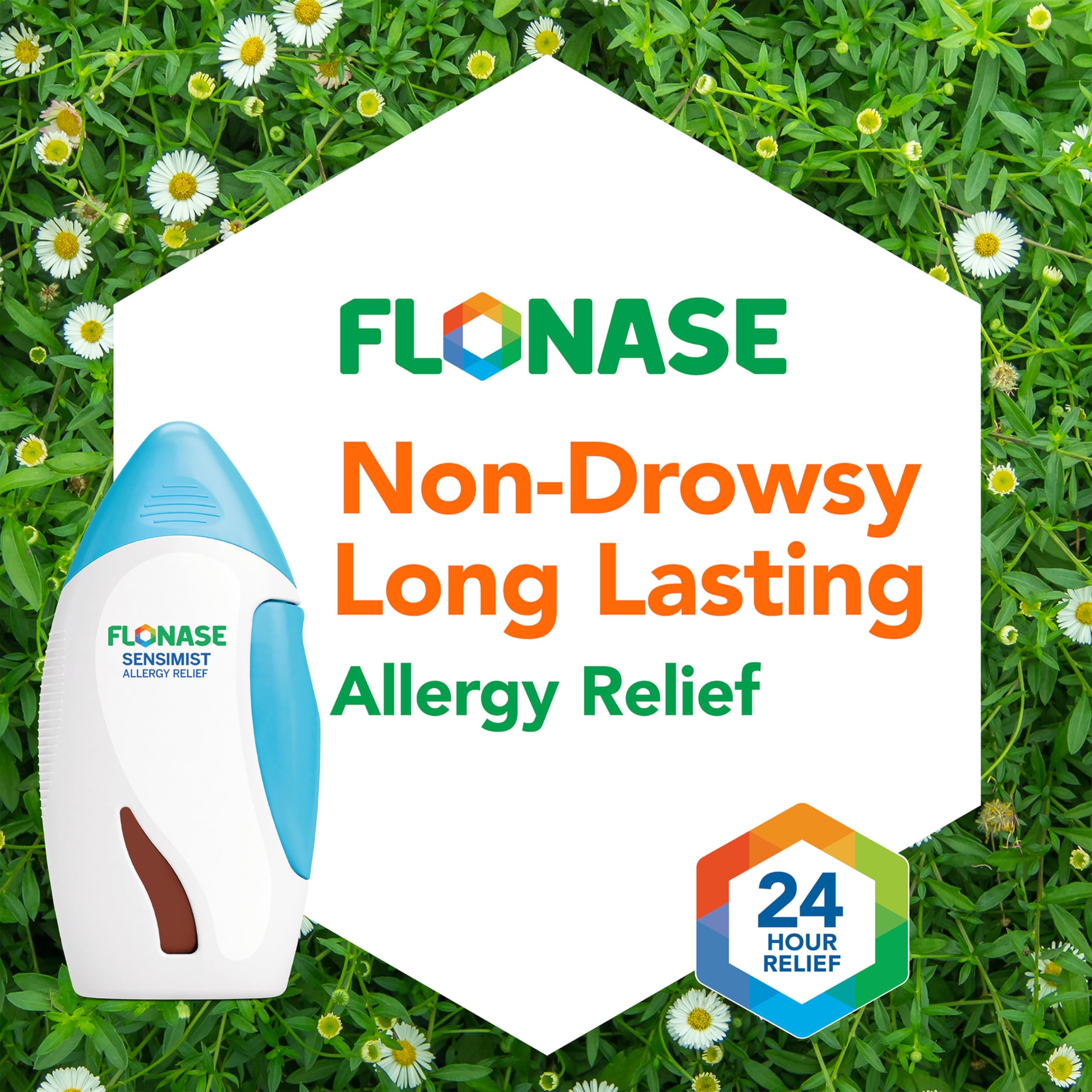 Flonase Sensimist nasal mist dispense demonstrates drip-free delivery and easy use.