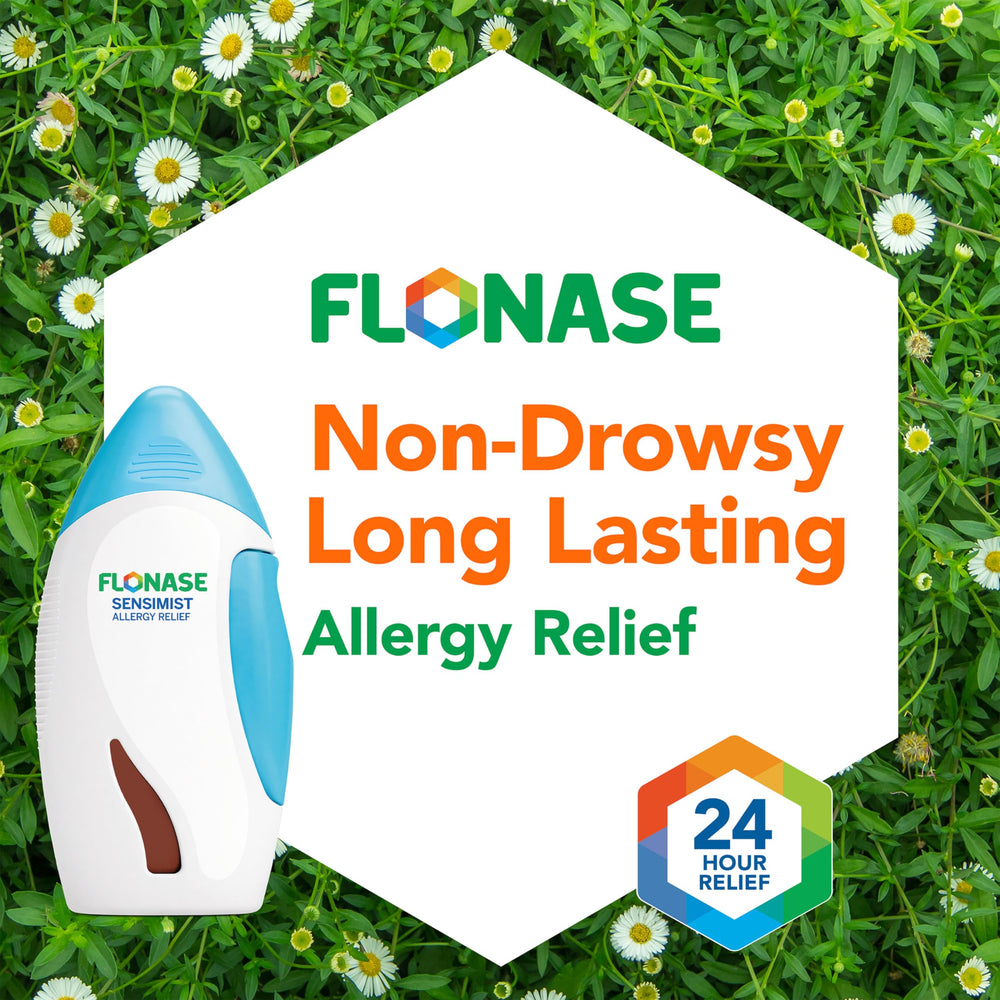 Flonase Sensimist nasal mist dispense demonstrates drip-free delivery and easy use.