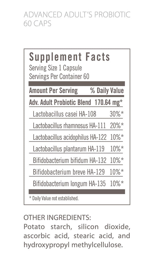 Close-up of probiotic capsules highlighting 34 Billion CFU and 7 senior strains
