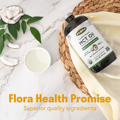 Keto-friendly symbol on Flora MCT Oil packaging