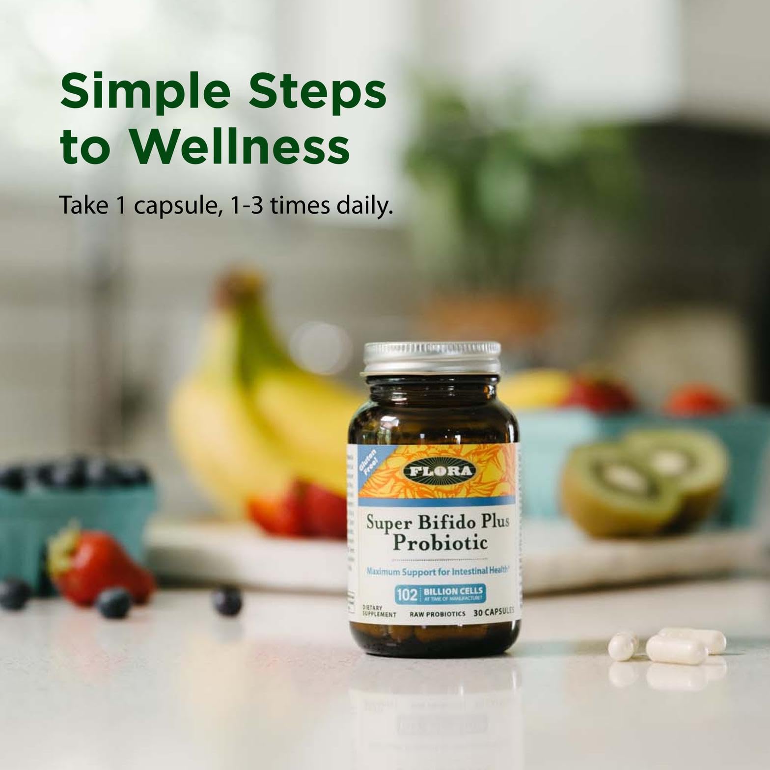 Travel-friendly Flora capsules for on-the-go gut care