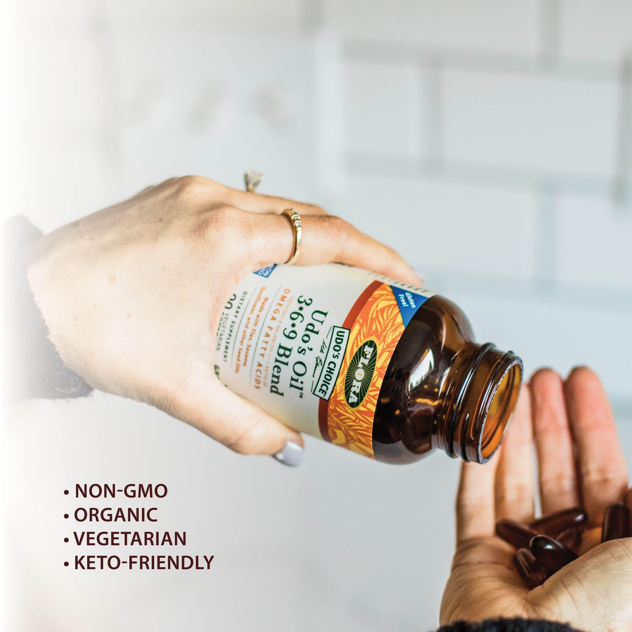 Flora Health branded glass bottle packaging