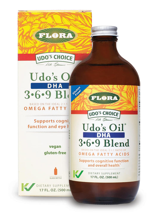 Flora Udo's Oil DHA 3-6-9 Blend bottle front 17 oz