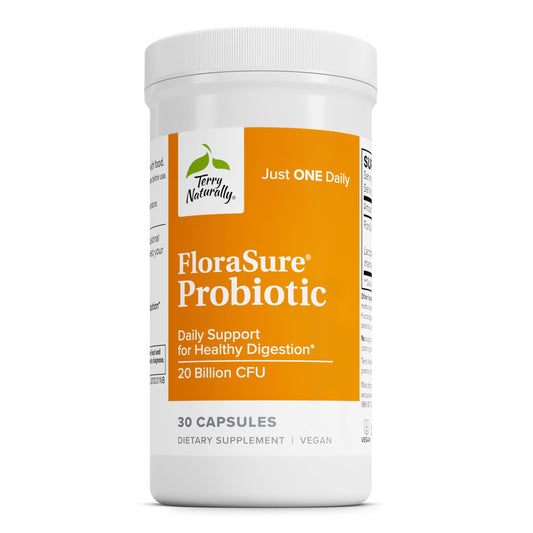 Terry Naturally FloraSure Probiotic bottle and 30 capsules