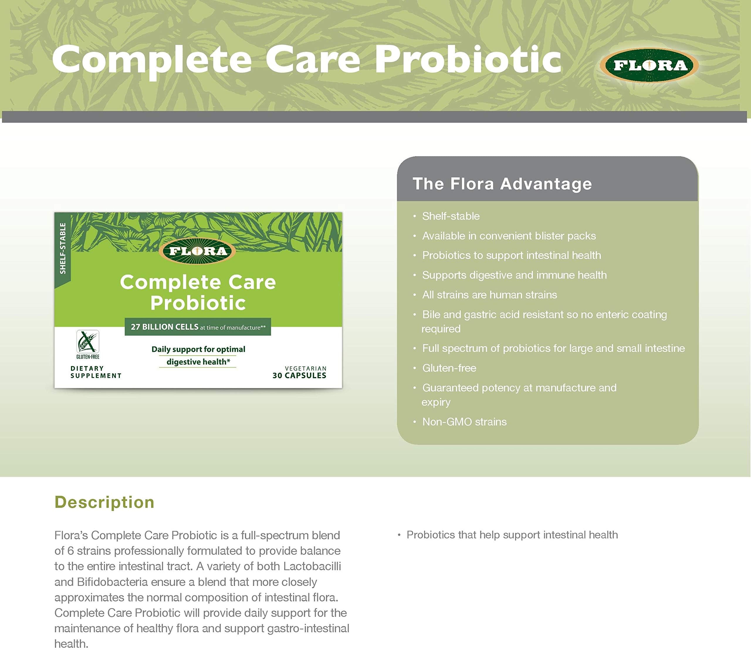 Flora Complete Care Probiotic packaging on white background