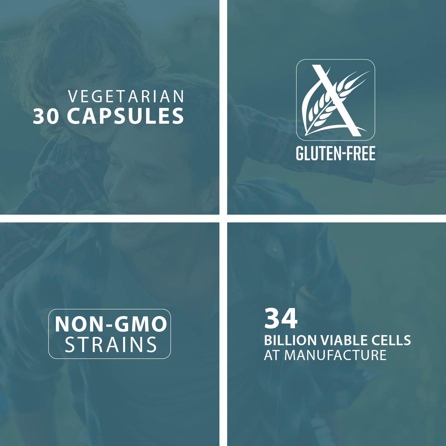 Illustration of six probiotic strains included in Flora product