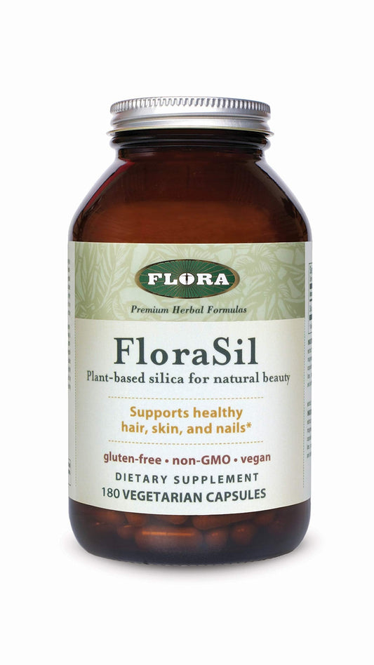 FloraSil silica supplement bottle and label