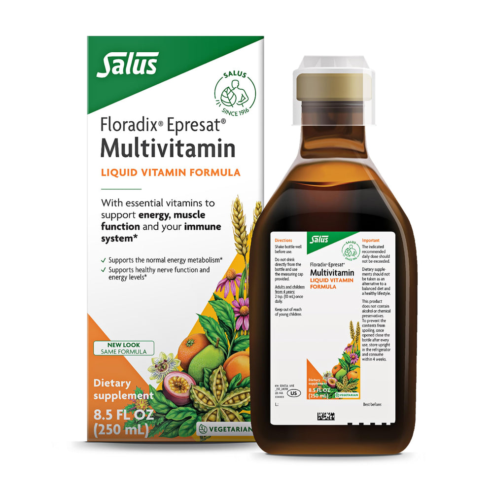 Floradix Epresat Adult Liquid Multivitamin bottle (8.5 fl oz) on white background