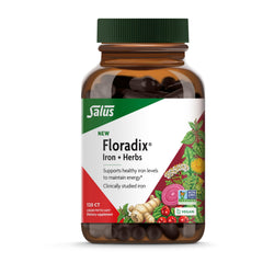 Floradix Iron + Herbs bottle with 120 liquid phyto-caps