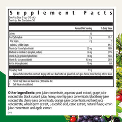 Pouring Floradix liquid iron supplement into glass