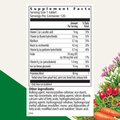Floradix Iron Tablets bottle - back/label view