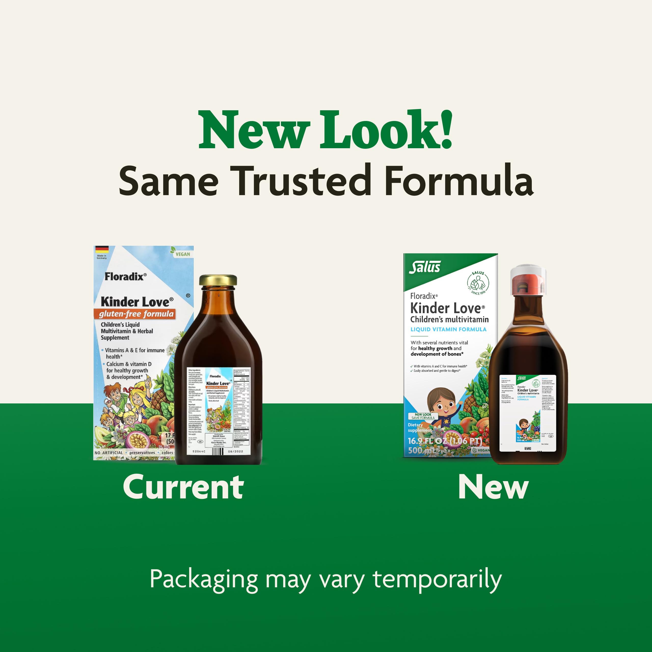 Usage and dosage illustration for Floradix Kinder Love