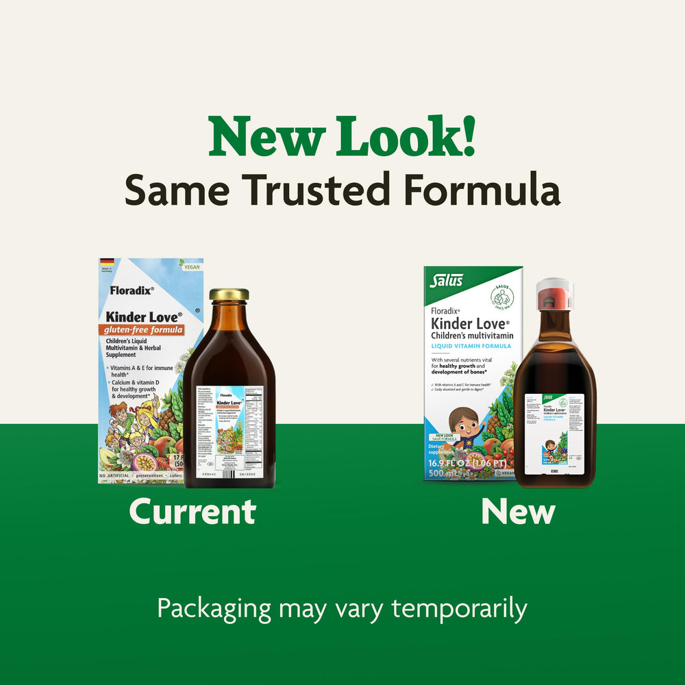 Usage and dosage illustration for Floradix Kinder Love