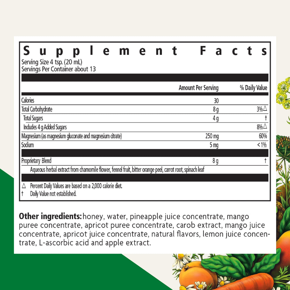 Close-up of Floradix Magnesium bottle label