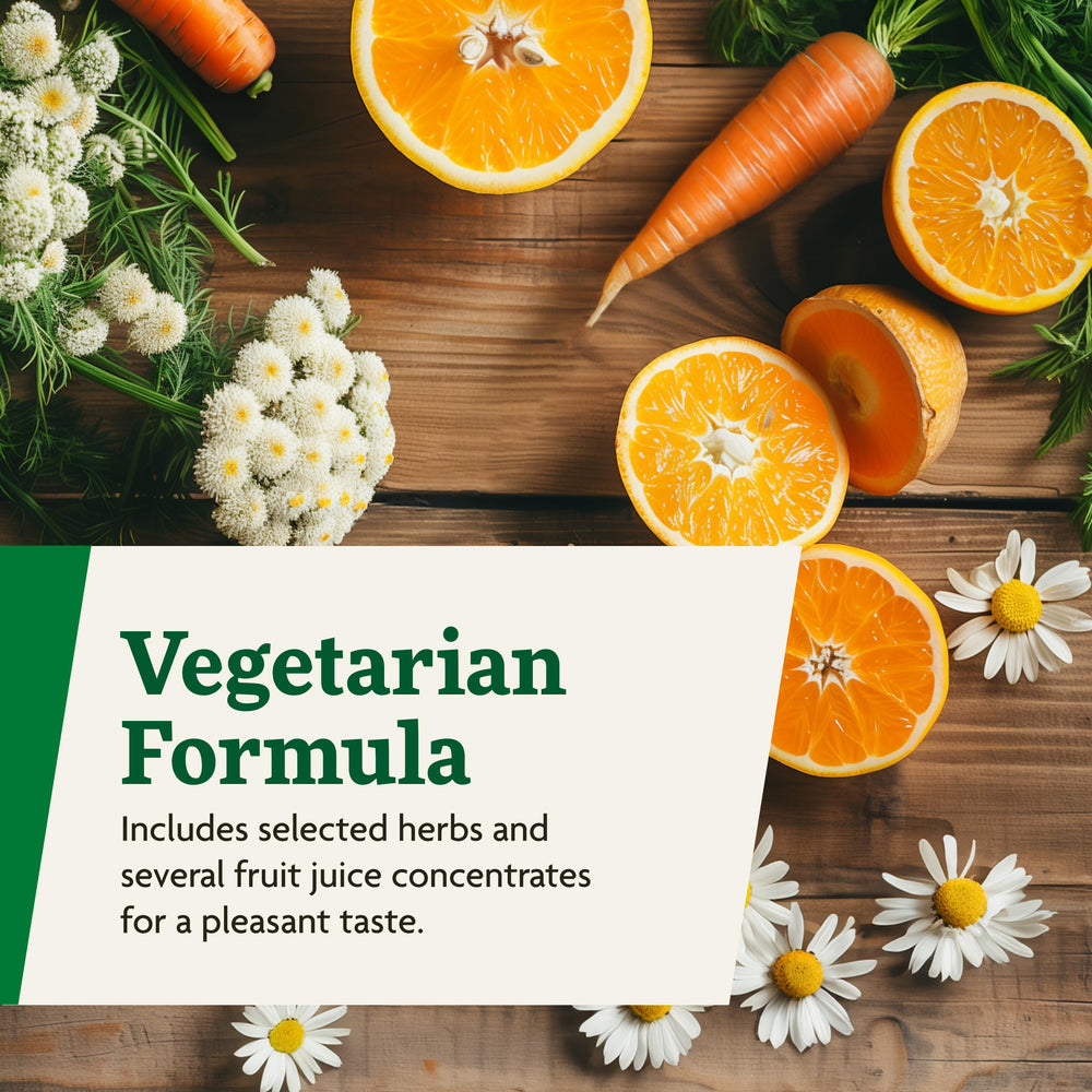 Nutrition facts panel on Floradix Magnesium packaging