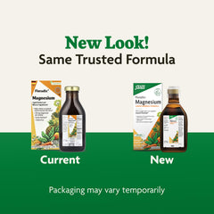 Lifestyle scene with Floradix Magnesium bottle on a kitchen counter