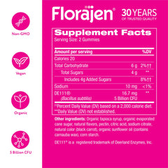 Packaging close-up of Florajen Women's Probiotic Gummies