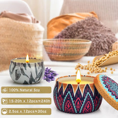 Spring, lemon and gardenia scented soy candle