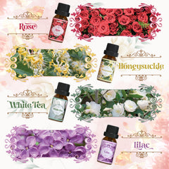 Cherry blossom essential oil bottle with blossoms