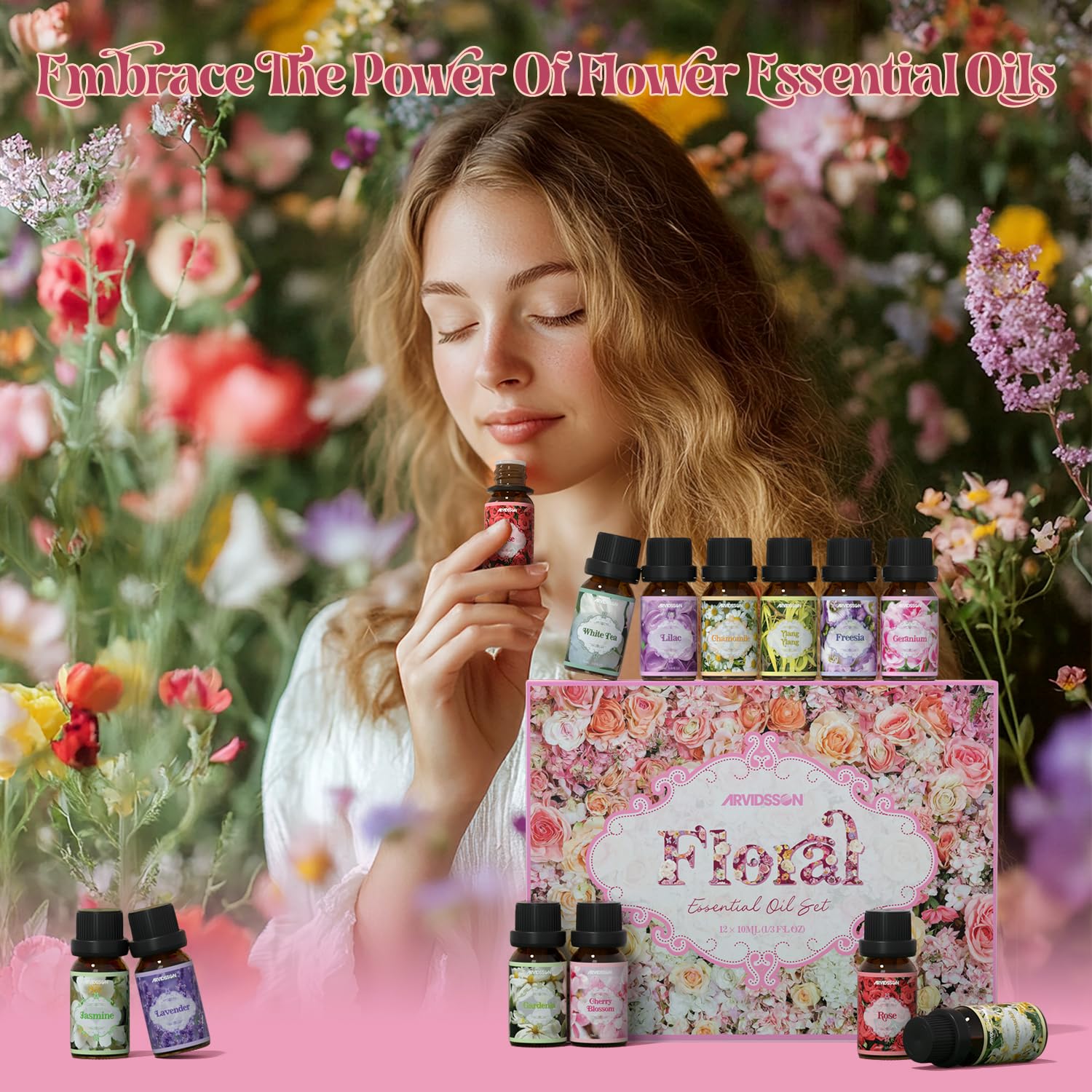 Gift-ready ARVIDSSON Floral Essential Oils Set box