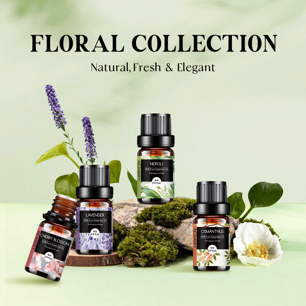 Diffuser with floral essential oils for aromatherapy