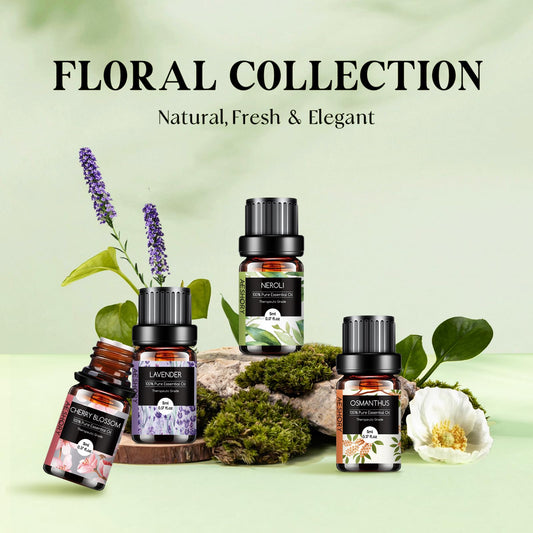 Diffuser with floral essential oils for aromatherapy
