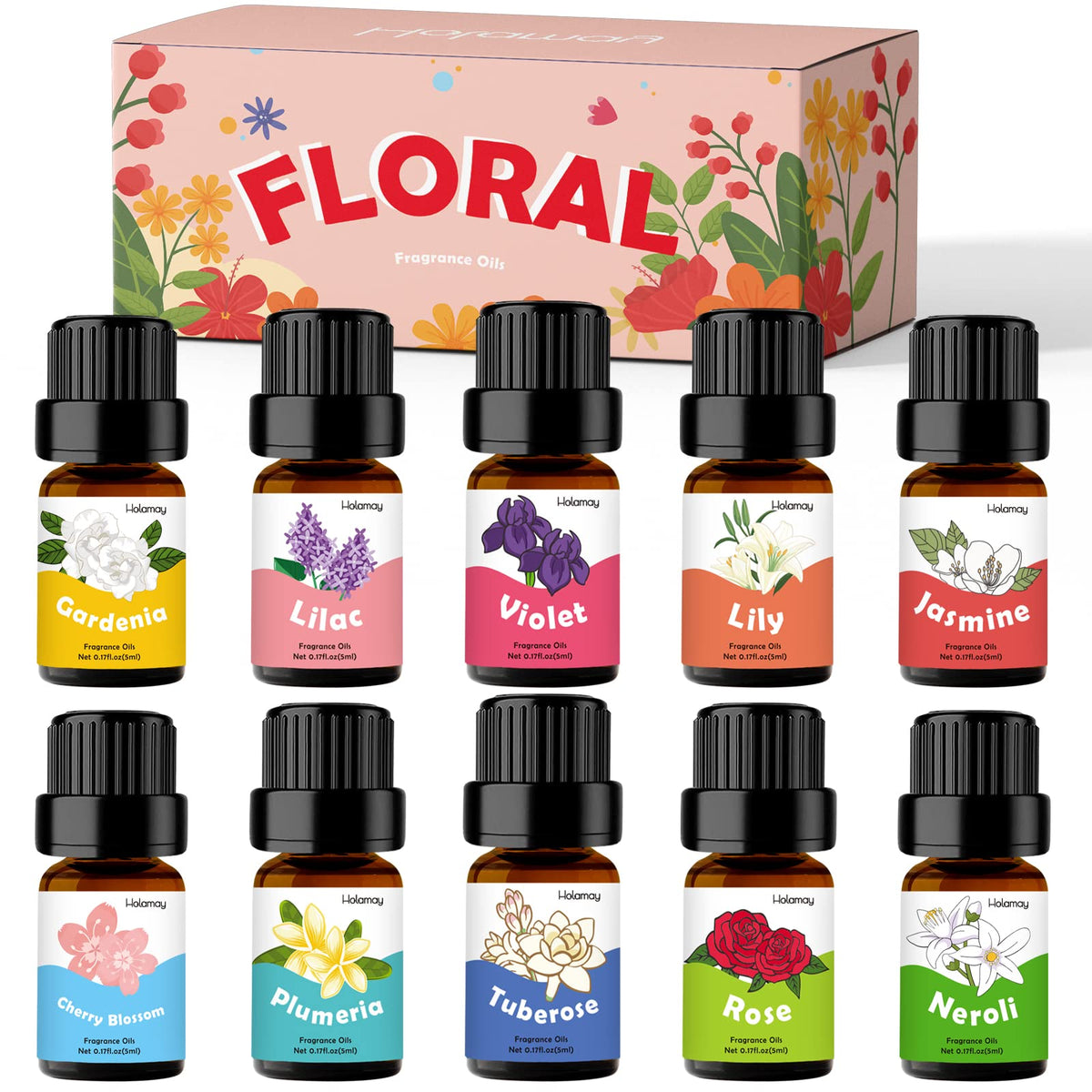 Holamay Floral Essential Oils set – Rose