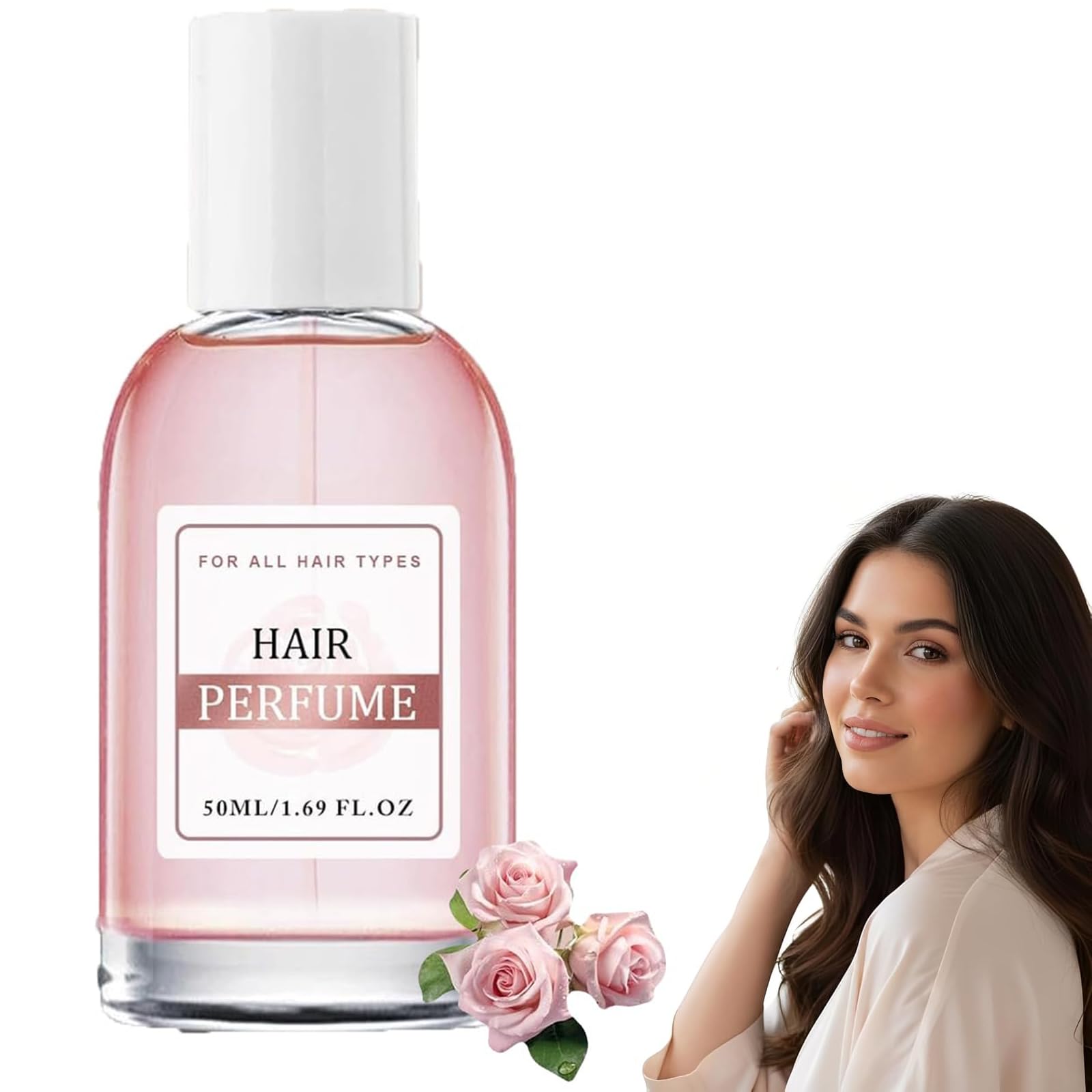 Floral Rose Hair Perfume bottle delivering long-lasting fragrance for daily freshness.