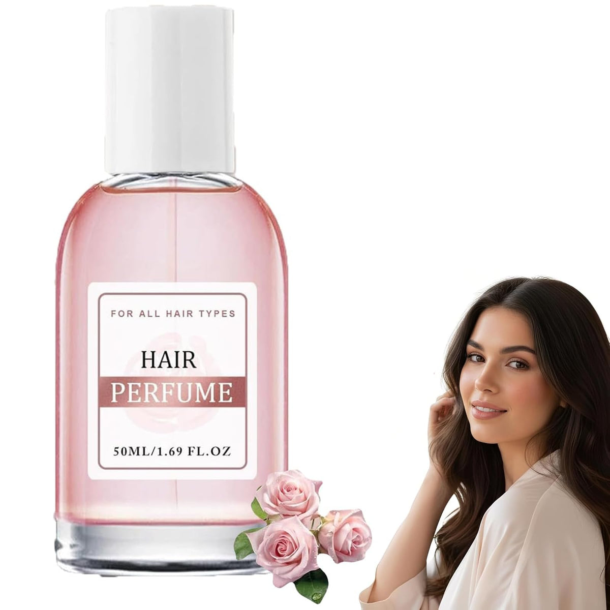 Floral Rose Hair Perfume bottle delivering long-lasting fragrance for daily freshness.