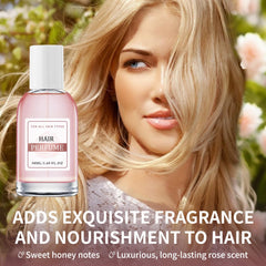Close-up of cap and nozzle on Floral Rose Hair Perfume for easy application.