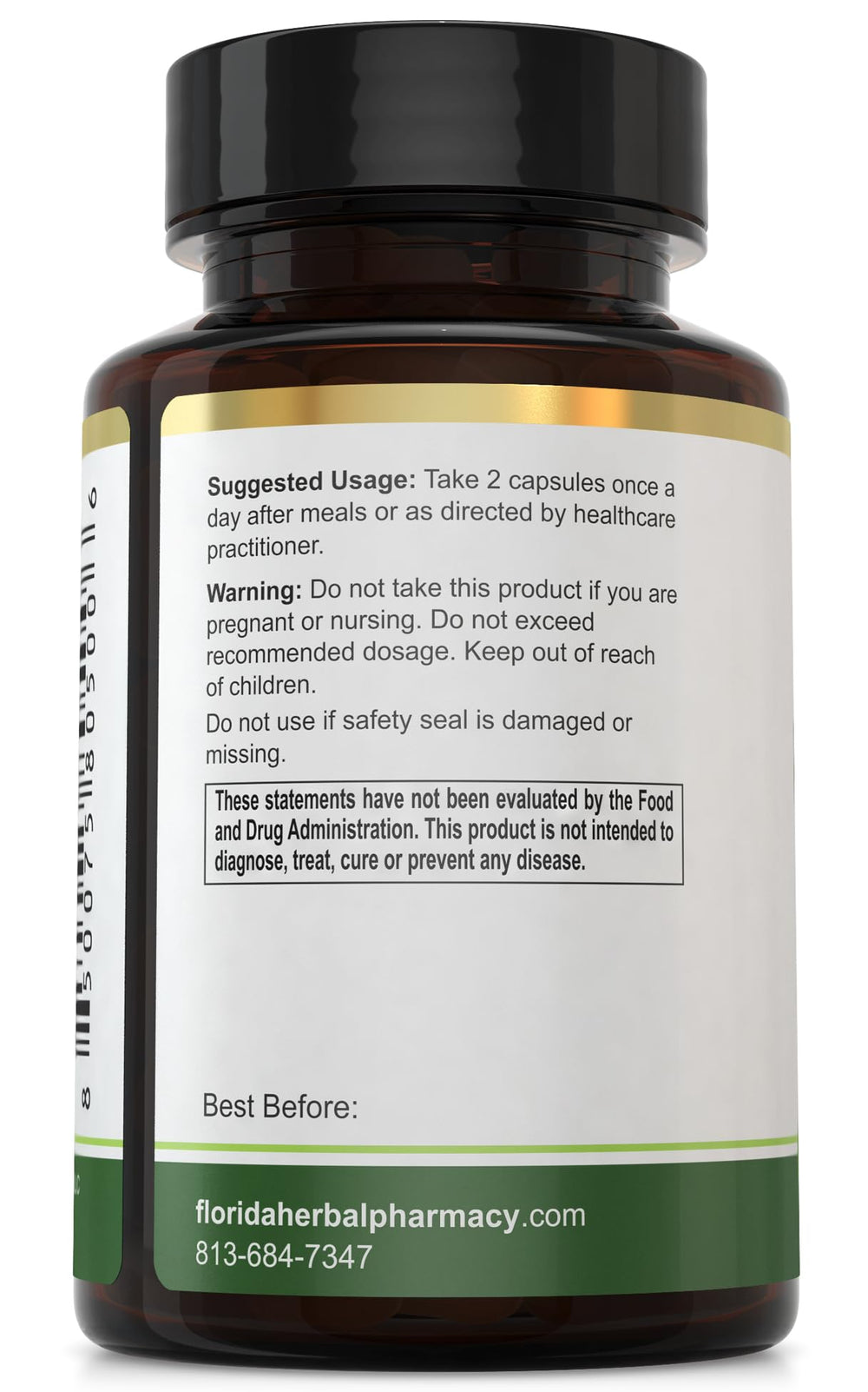 Close-up of Papaya Leaf Extract Capsule showing 10:1 potency (500 mg)