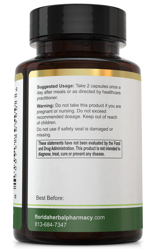 Close-up of Papaya Leaf Extract Capsule showing 10:1 potency (500 mg)