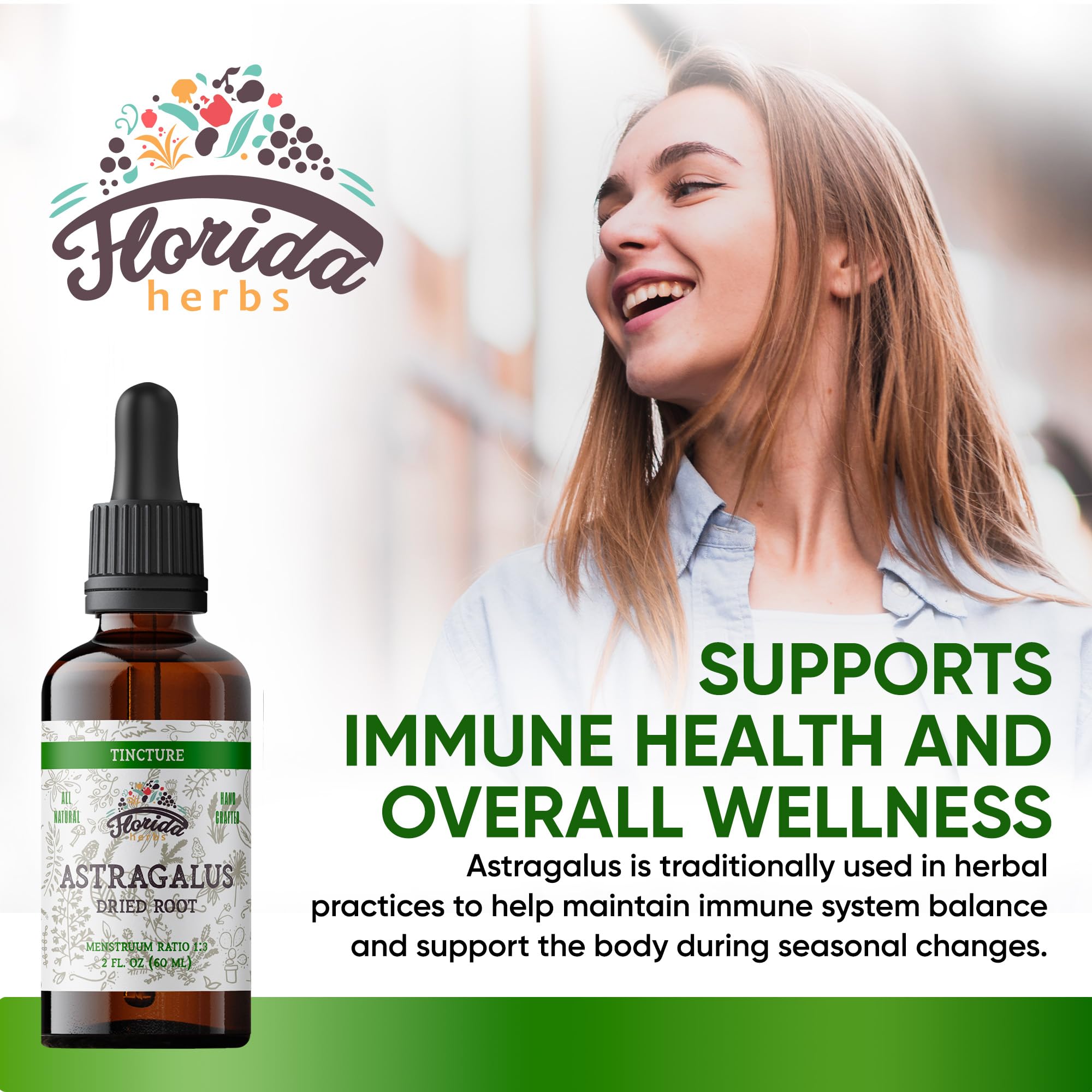 Close-up of Astragalus tincture liquid and dropper