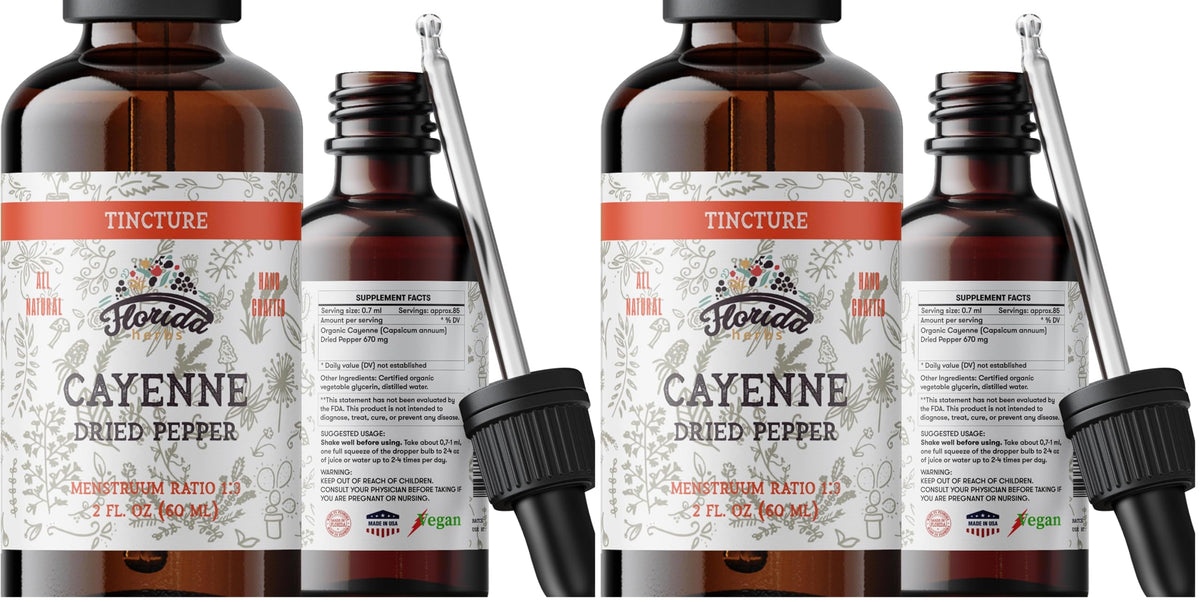 Florida Herbs Cayenne tincture bottle front view