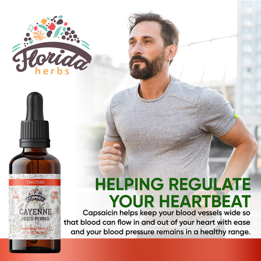 Florida Herbs Cayenne tincture bottle side view